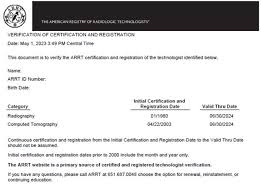 Arrt Exam Document Reprint Service